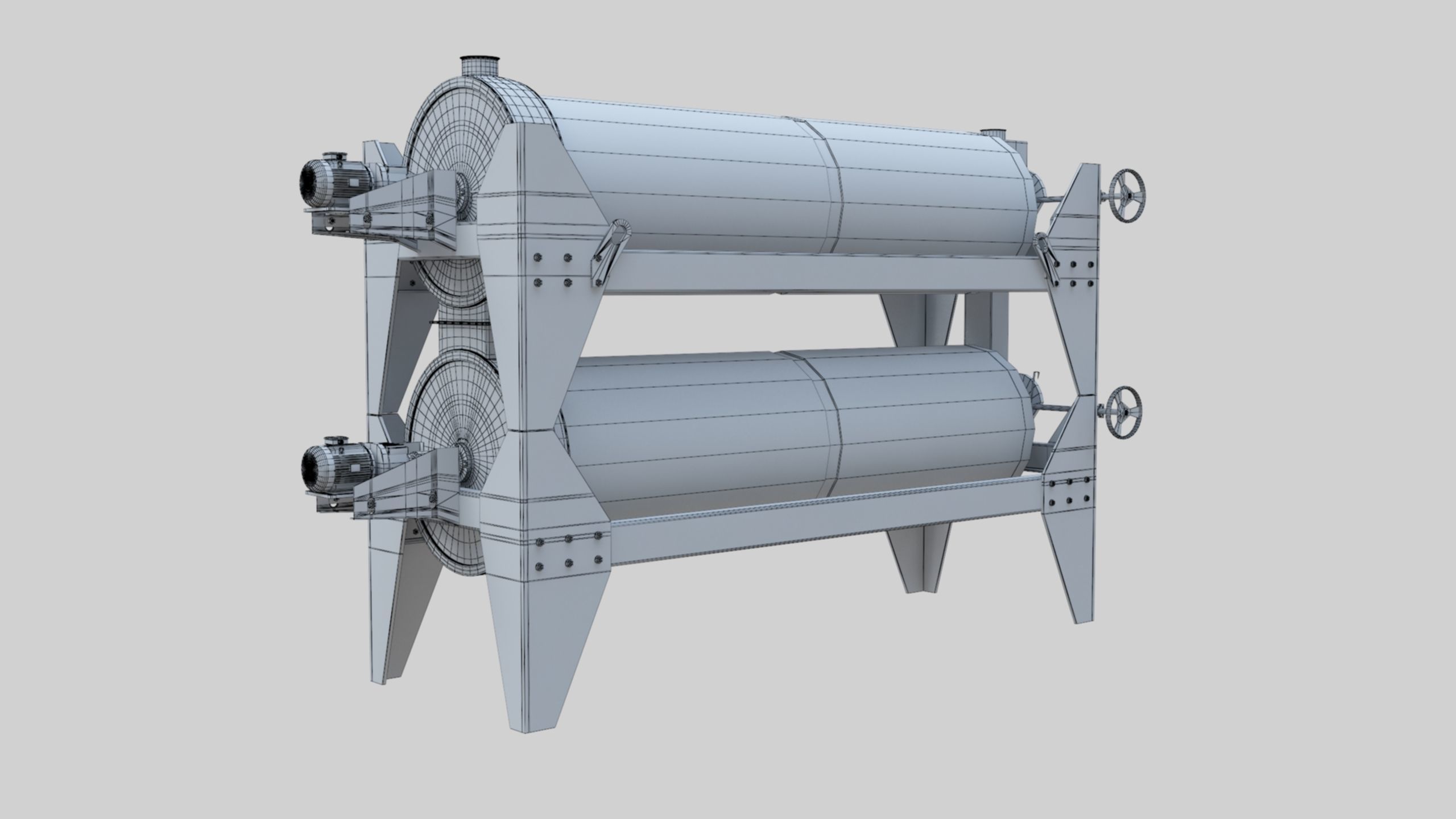 Trieur Intended Cylinder - Wheat Grain Flour Milling Machine 3D model_33