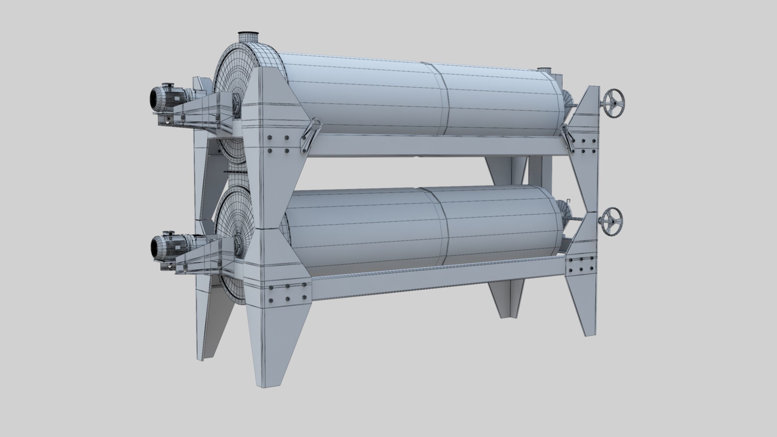 Trieur Intended Cylinder - Wheat Grain Flour Milling Machine 3D model_32