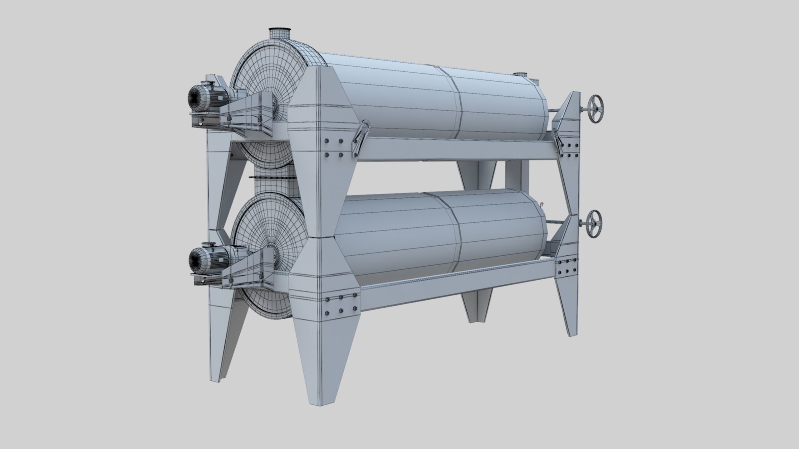 Trieur Intended Cylinder - Wheat Grain Flour Milling Machine 3D model_37