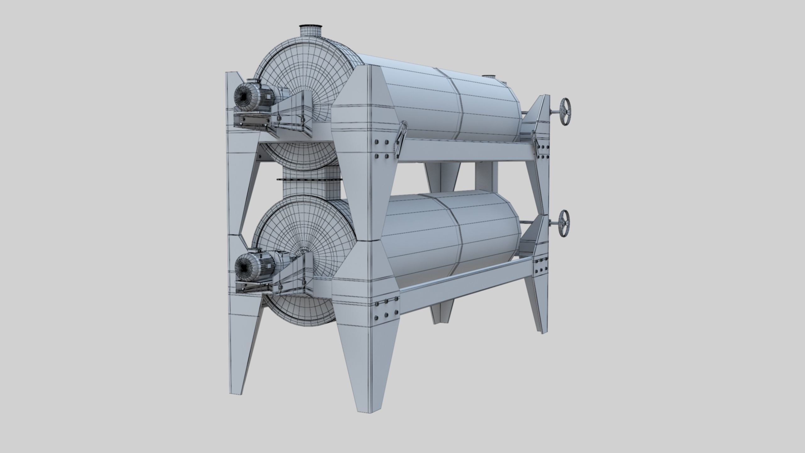Trieur Intended Cylinder - Wheat Grain Flour Milling Machine 3D model_34