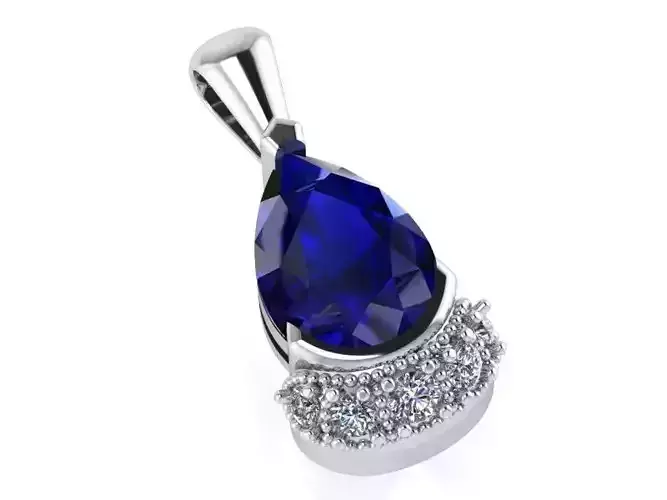 Sapphire Pendant 2156 3D print model 