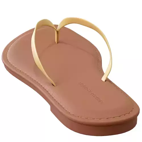 Sandal tan leather flip flops