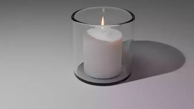 candle within glass 3D model