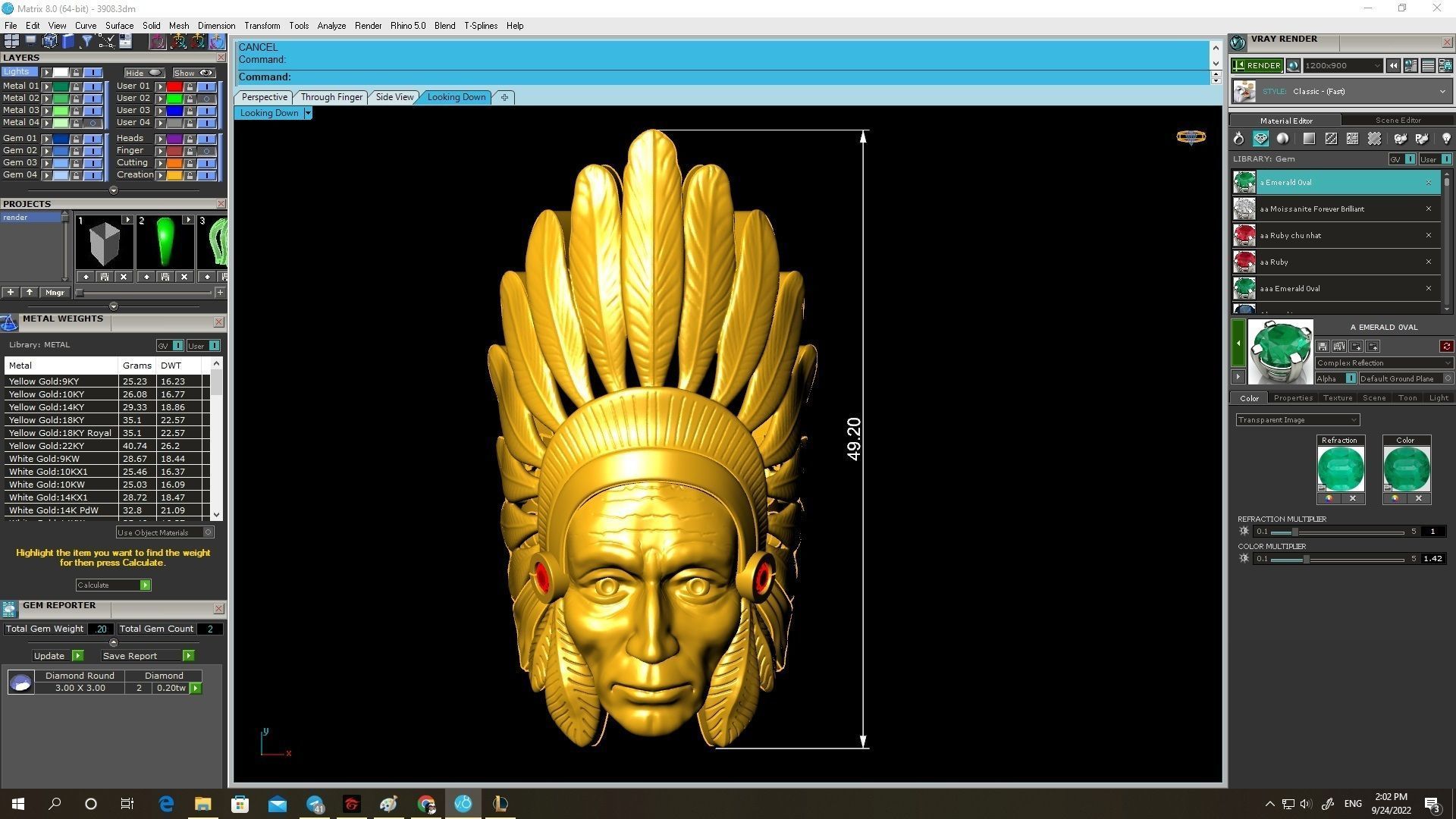 Native American Chief Head Ring 3D Jewelry Model 3908 3D print model_4