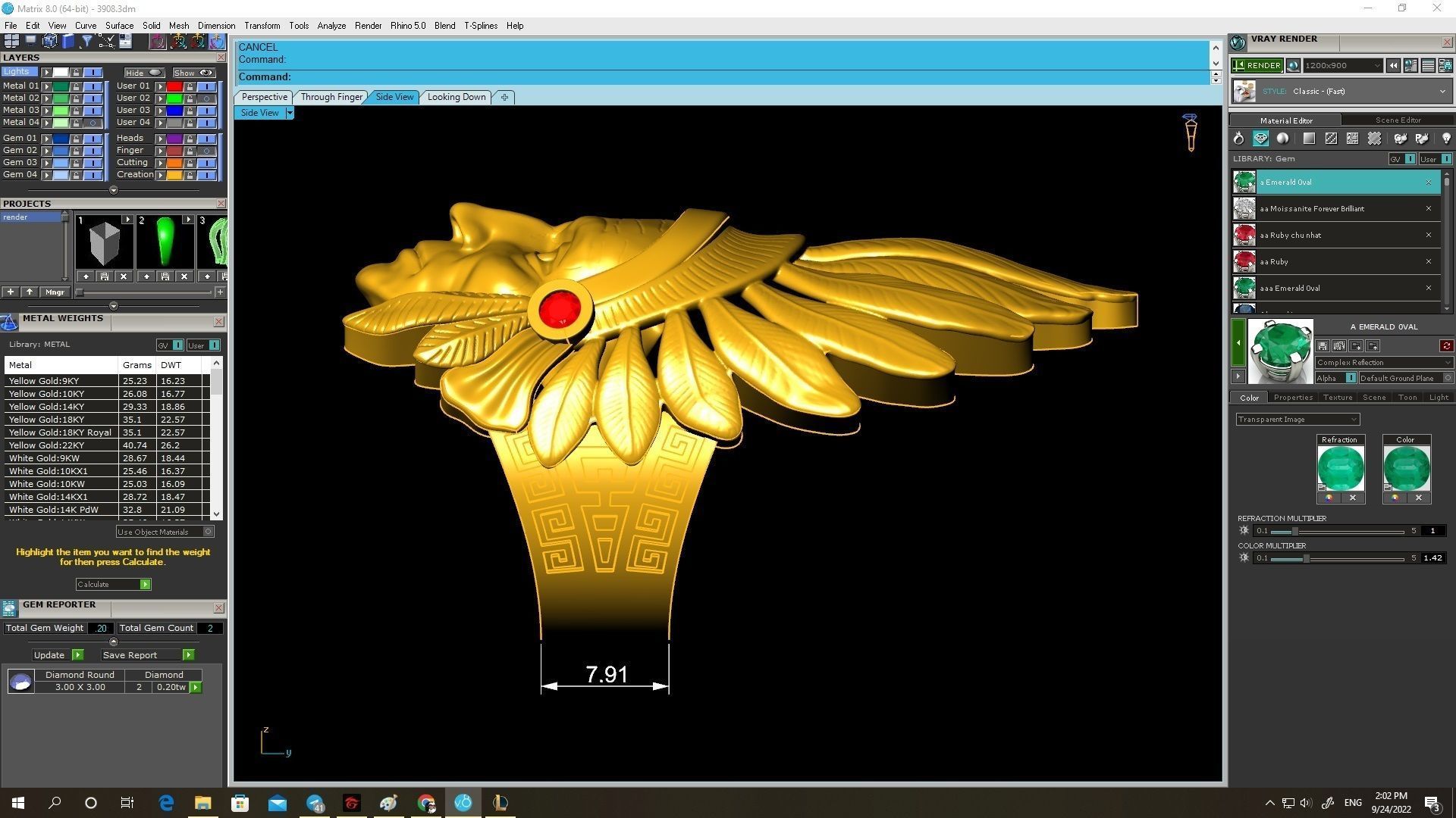 Native American Chief Head Ring 3D Jewelry Model 3908 3D print model_5