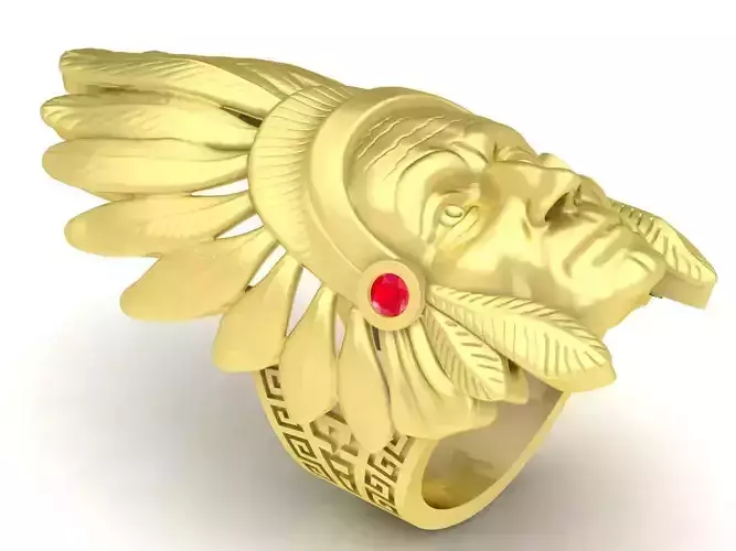 Native American Warrior Chief Ring 3908 3D print model