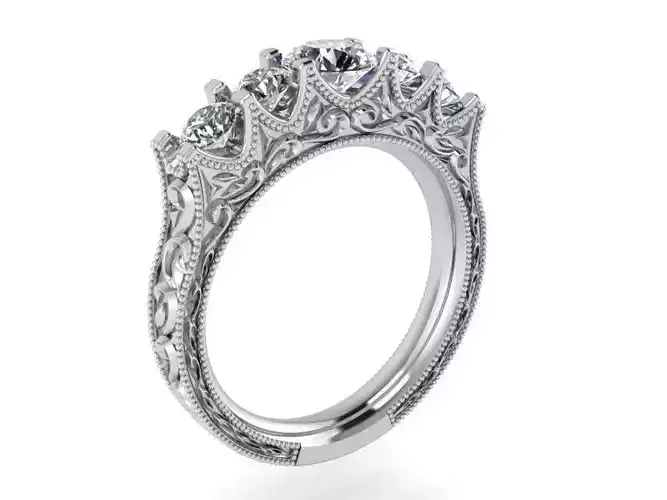 5-Stone Diamond ring 2159 3D print model