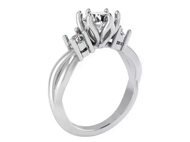 3-Stone Princess ring 2160 3D print model