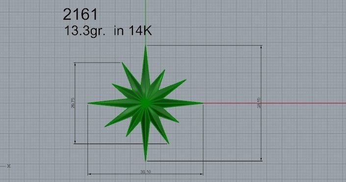 Star Pendant 2161 3D print model 3D print model_4