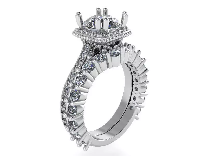 Decorative Setting Diamond ring 2162 3D print model 3D print model
