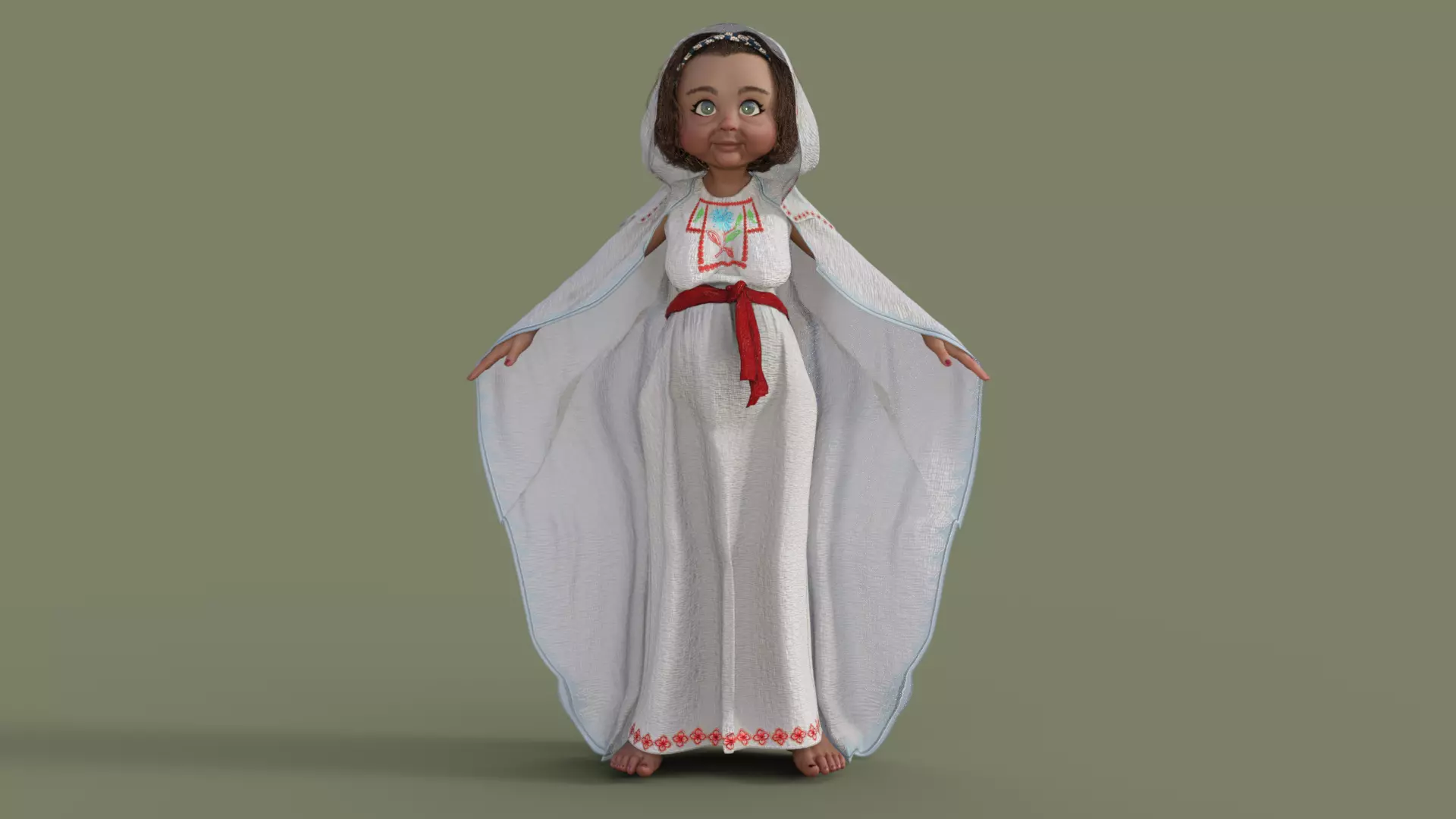 Cartoon Grandmother Rigged 3D model