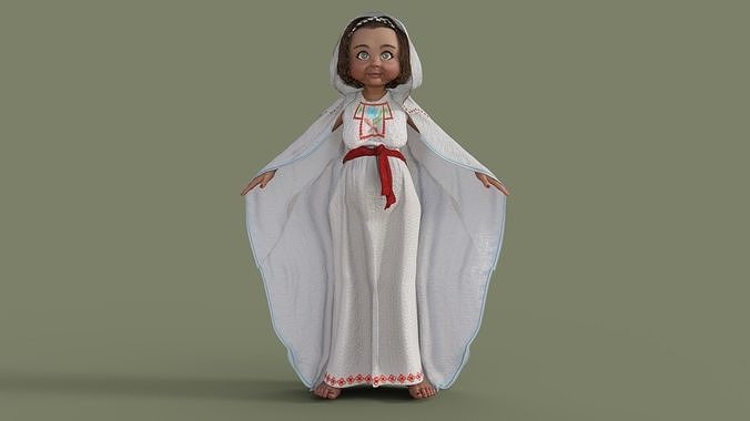 Cartoon Grandmother Rigged 3D model