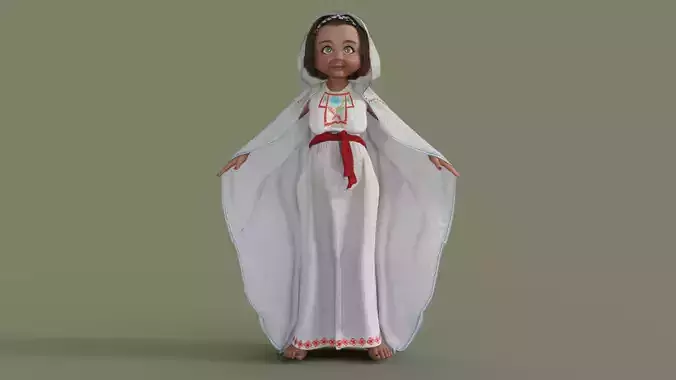 Cartoon Grandmother Rigged 3D model
