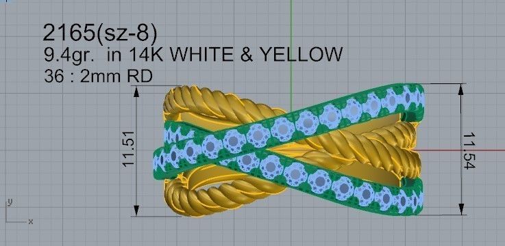 Eternity Diamond ring 2165 3D print model 3D print model_4