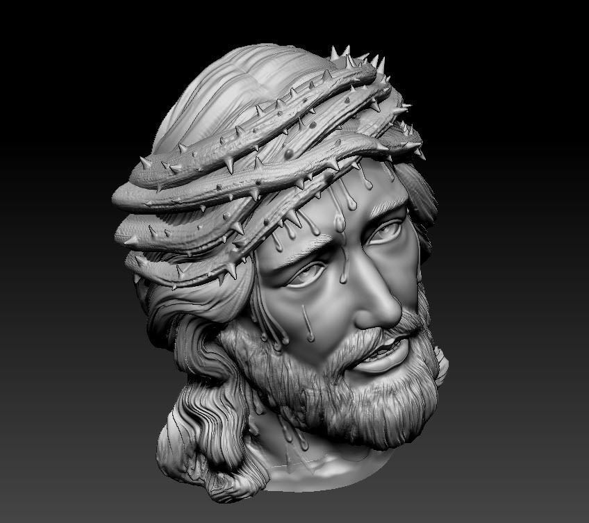 Jesus Face 3D print model_3