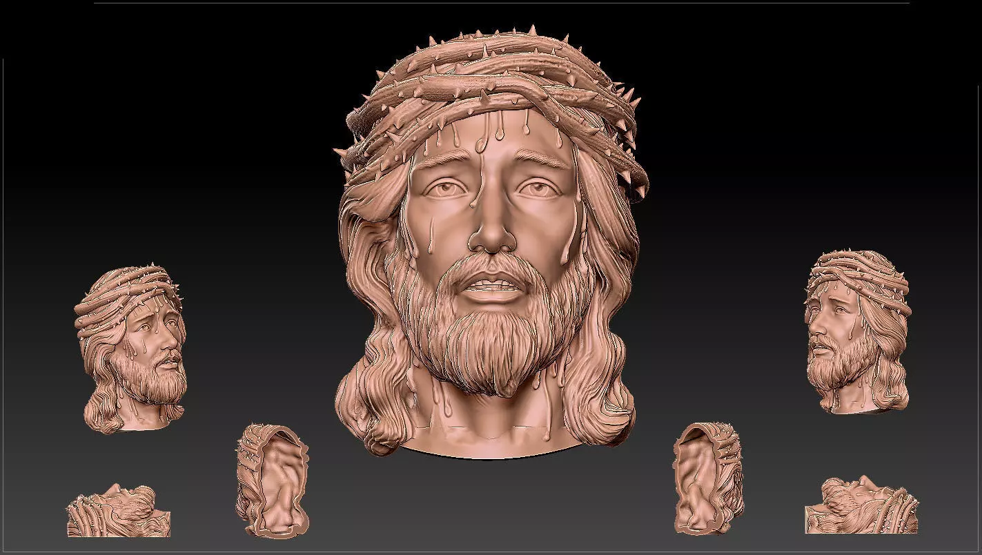 Jesus Face 3D print model_0