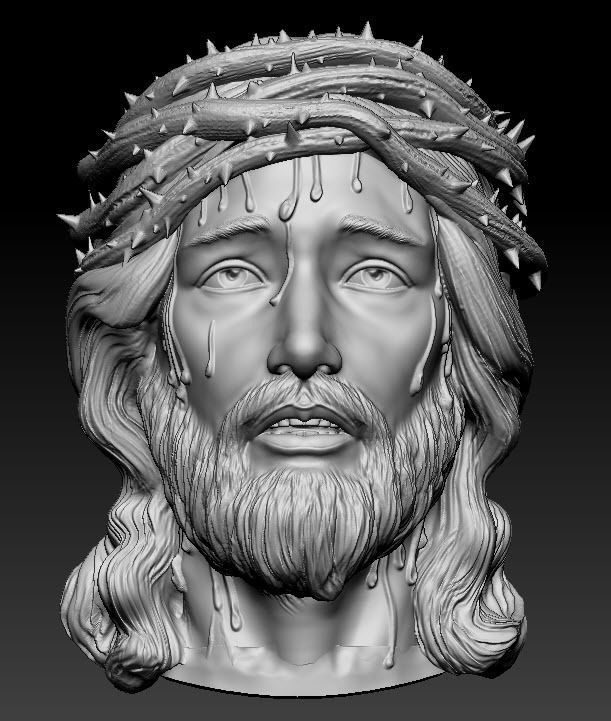 Jesus Face 3D print model_1