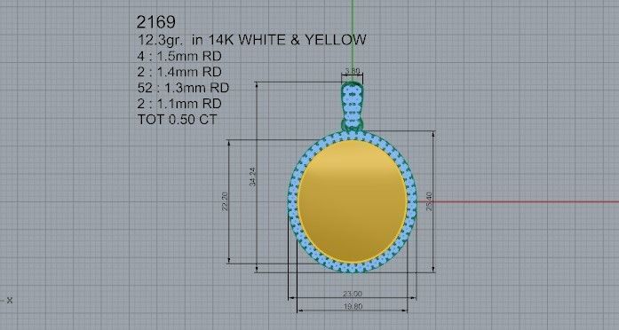Mirror Pendant 2169 3D print model 3D print model_4