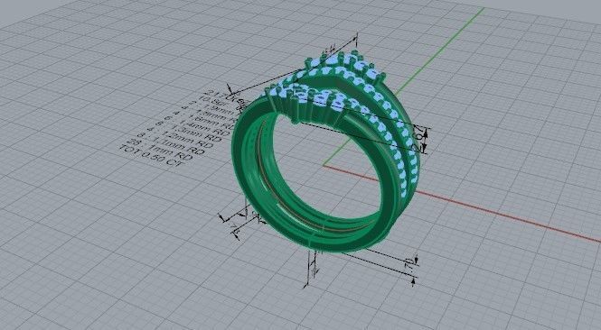 Crown Diamond ring 2170 3D print model 3D print model_5