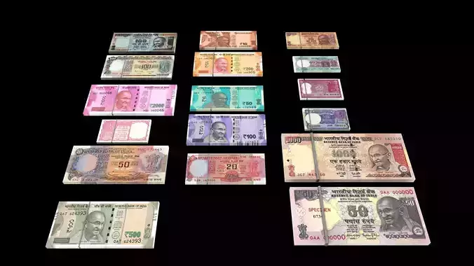 india currency  3D model