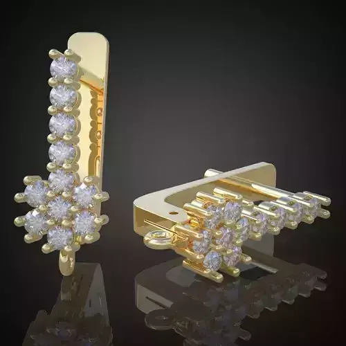 Earring 3D model 3D printable model 0141-10ol