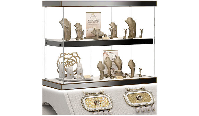 Stylish jewelry showcase 3 3D model