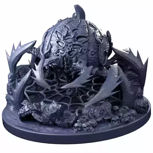 Awakened Pumpkin Spider With Optional Diorama Base 3D print model
