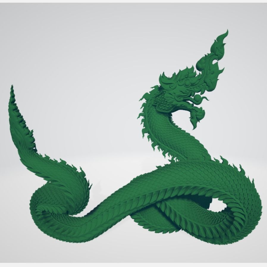 Phayanakh serpent Naga animals in Thai literature 3D print model_1