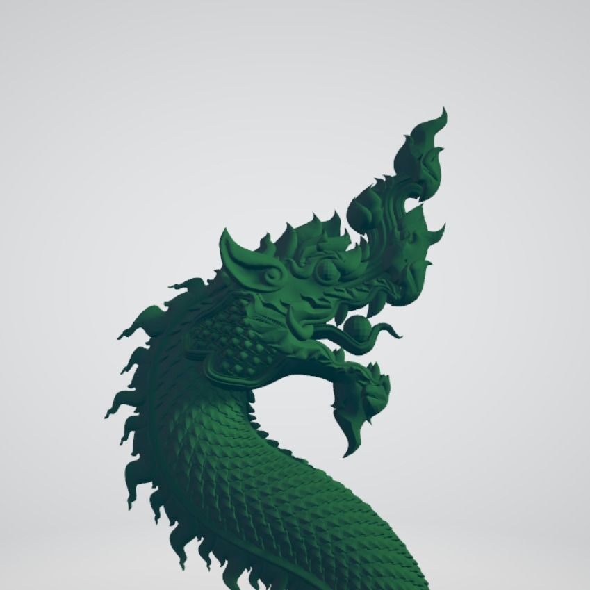 Phayanakh serpent Naga animals in Thai literature 3D print model_2