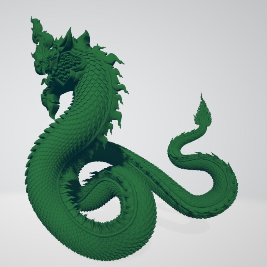 Phayanakh serpent Naga animals in Thai literature 3D print model_4