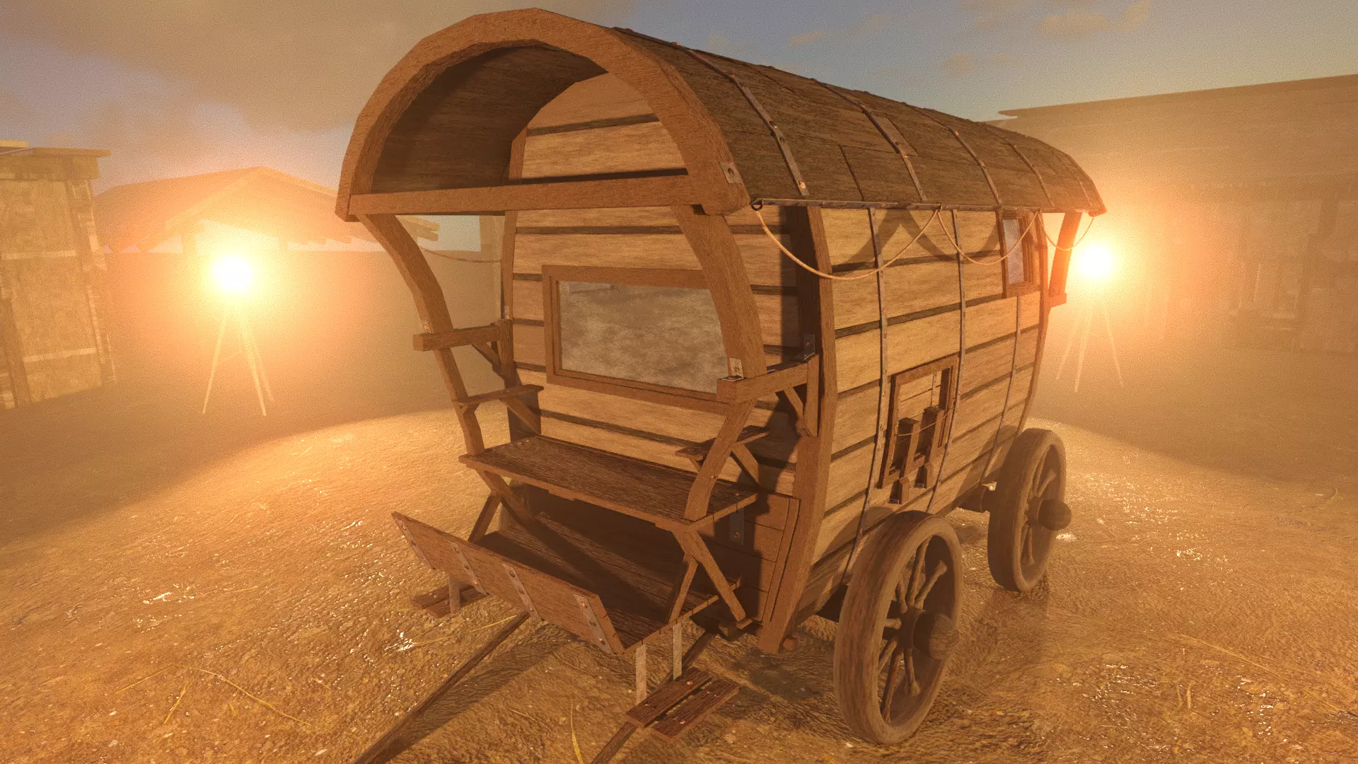 Old Horse-Carriage Free 3D model
