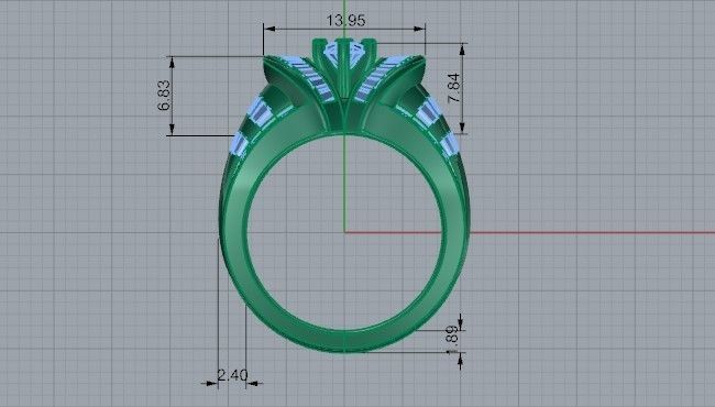 Opened Heart Diamond ring 2184 3D print model  3D print model_6