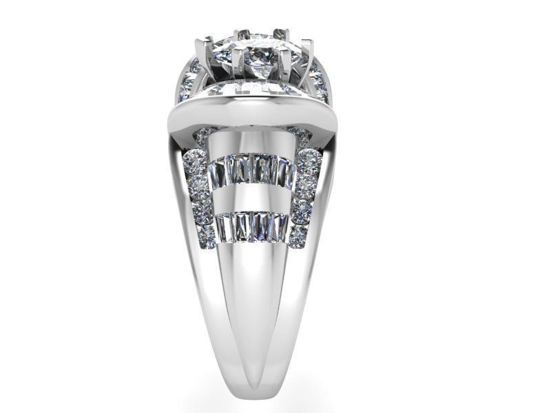 Opened Heart Diamond ring 2184 3D print model  3D print model_3