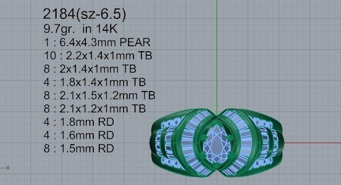 Opened Heart Diamond ring 2184 3D print model  3D print model_4