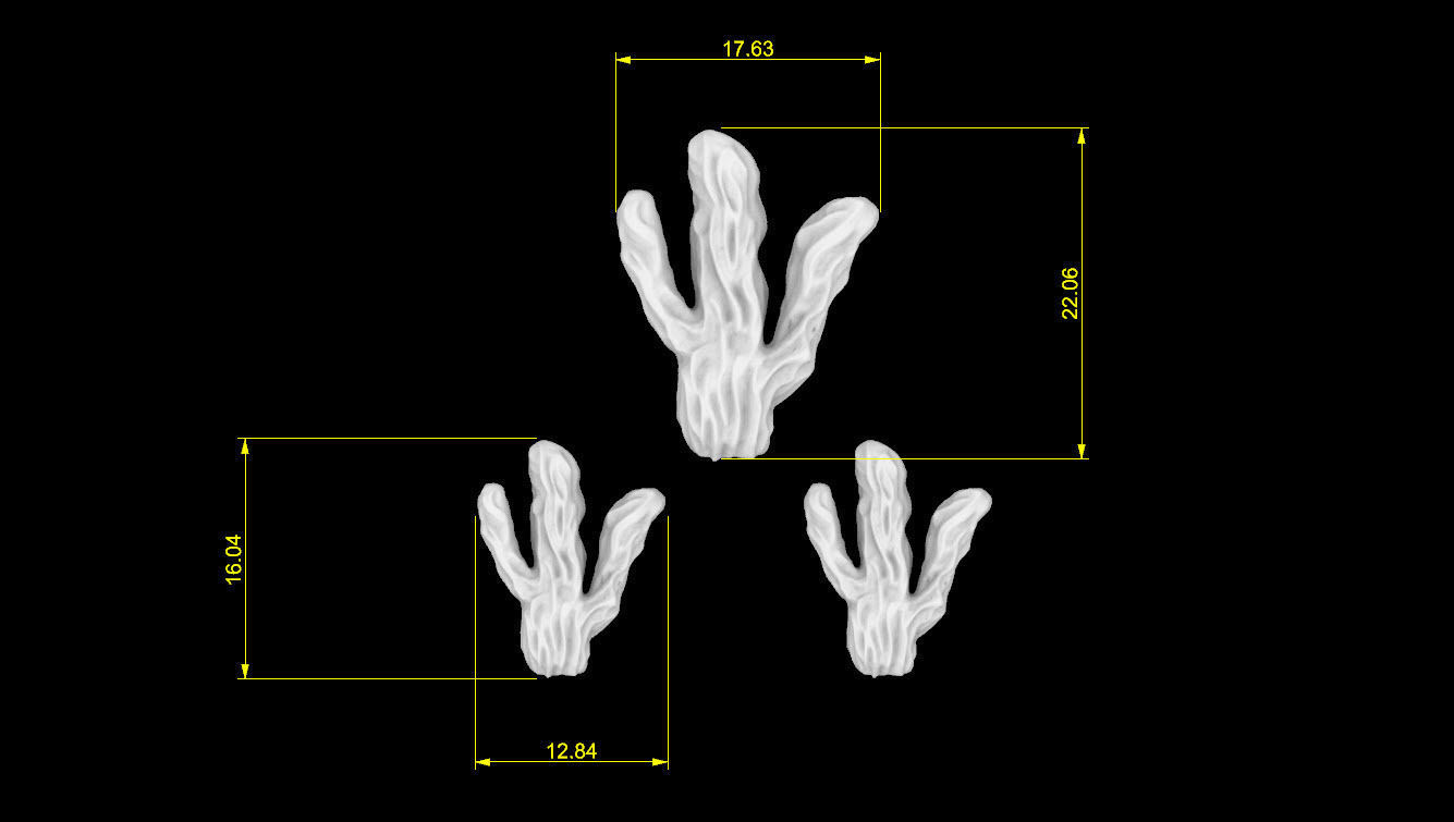 cactus three leaves 3D print model_1
