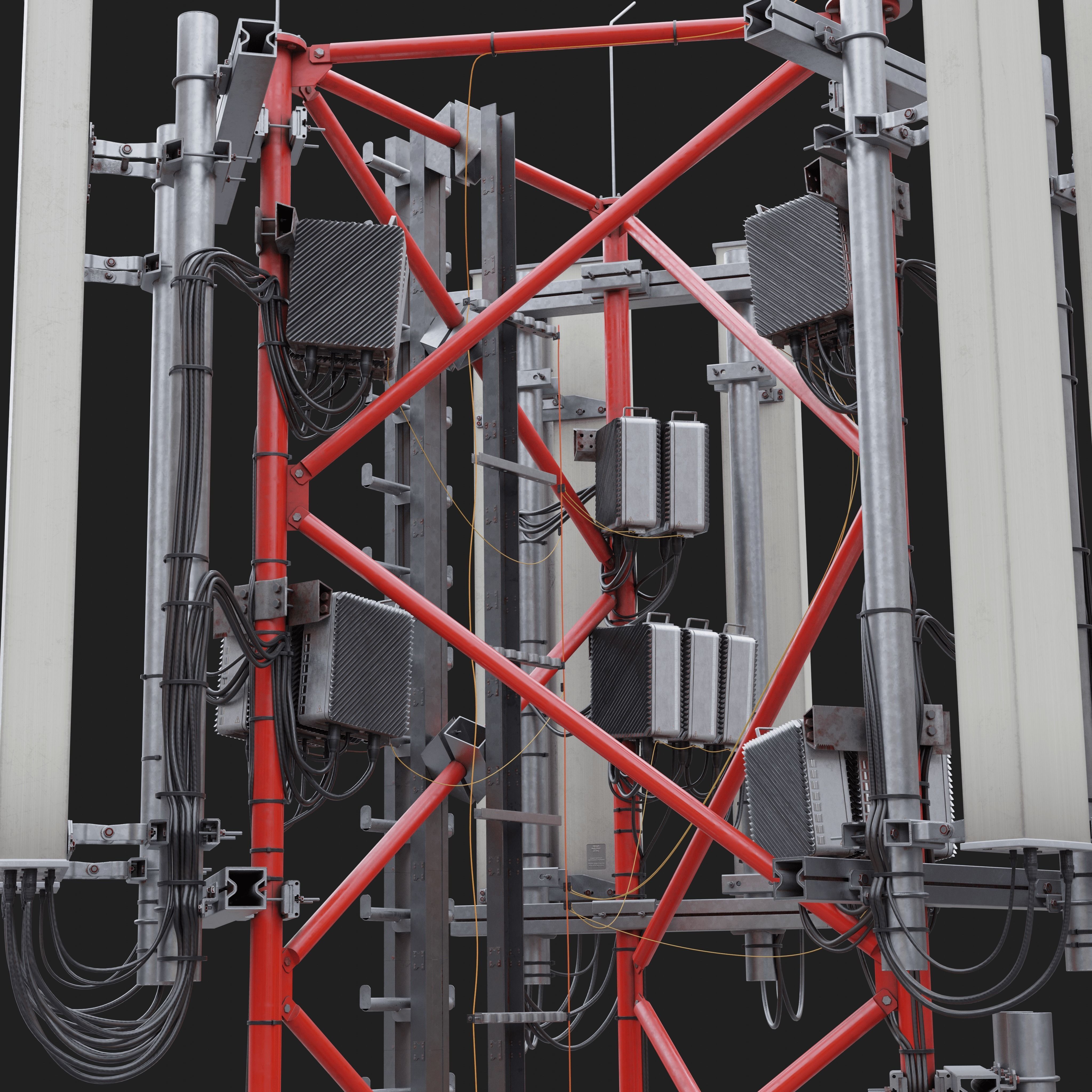 Telecommunication Cell Tower 3D model_2