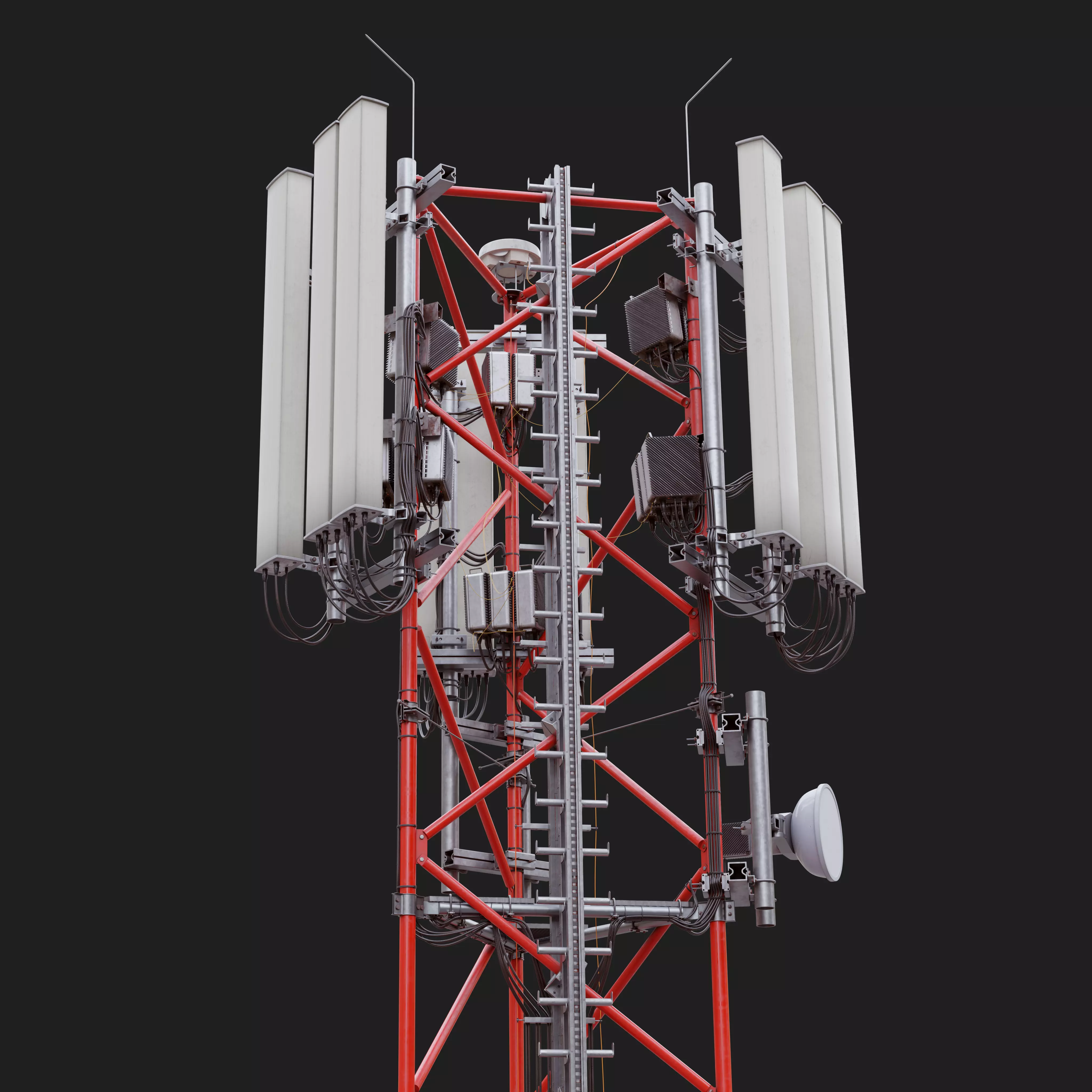 Telecommunication Cell Tower 3D model_0