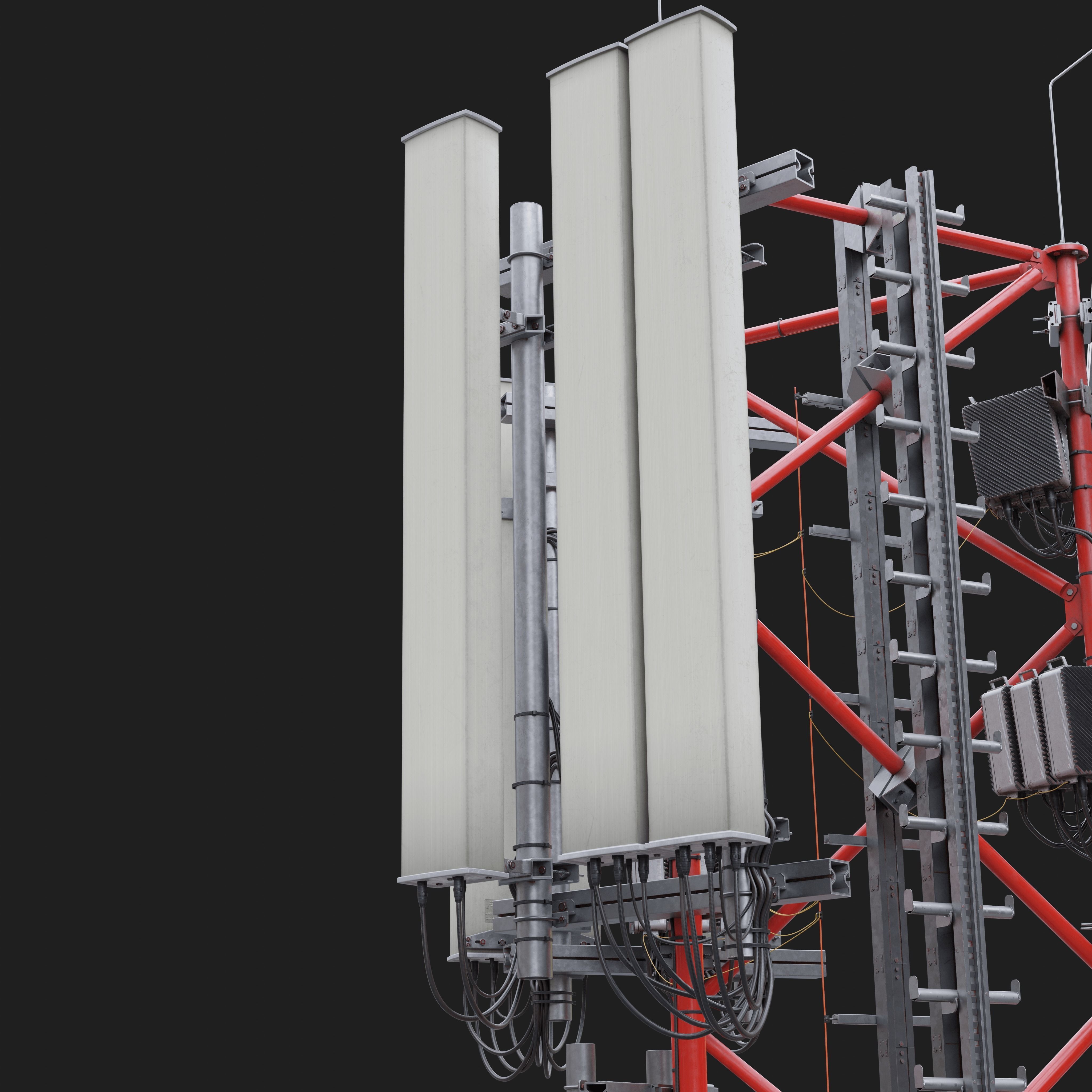 Telecommunication Cell Tower 3D model_5