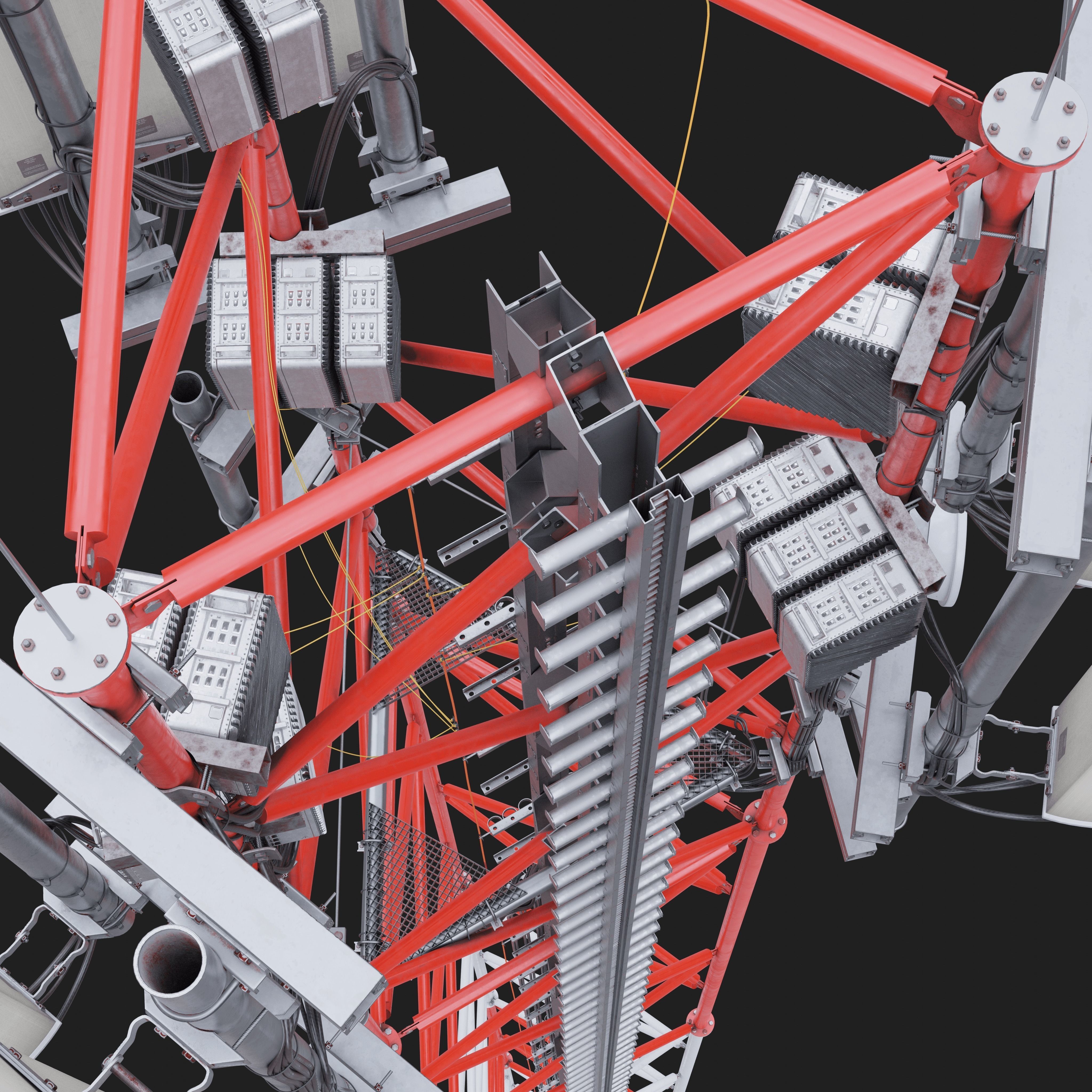 Telecommunication Cell Tower 3D model_3
