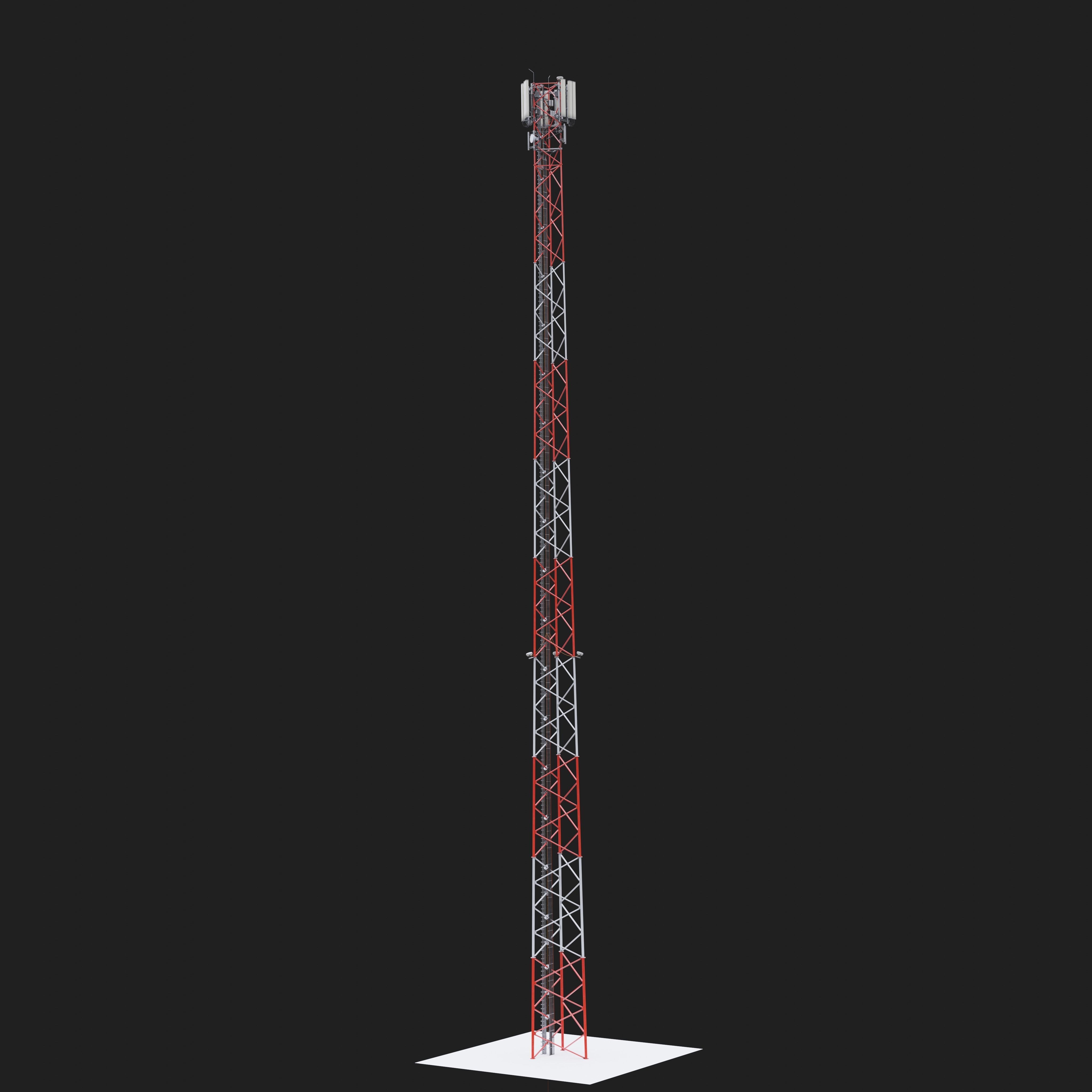Telecommunication Cell Tower 3D model_4