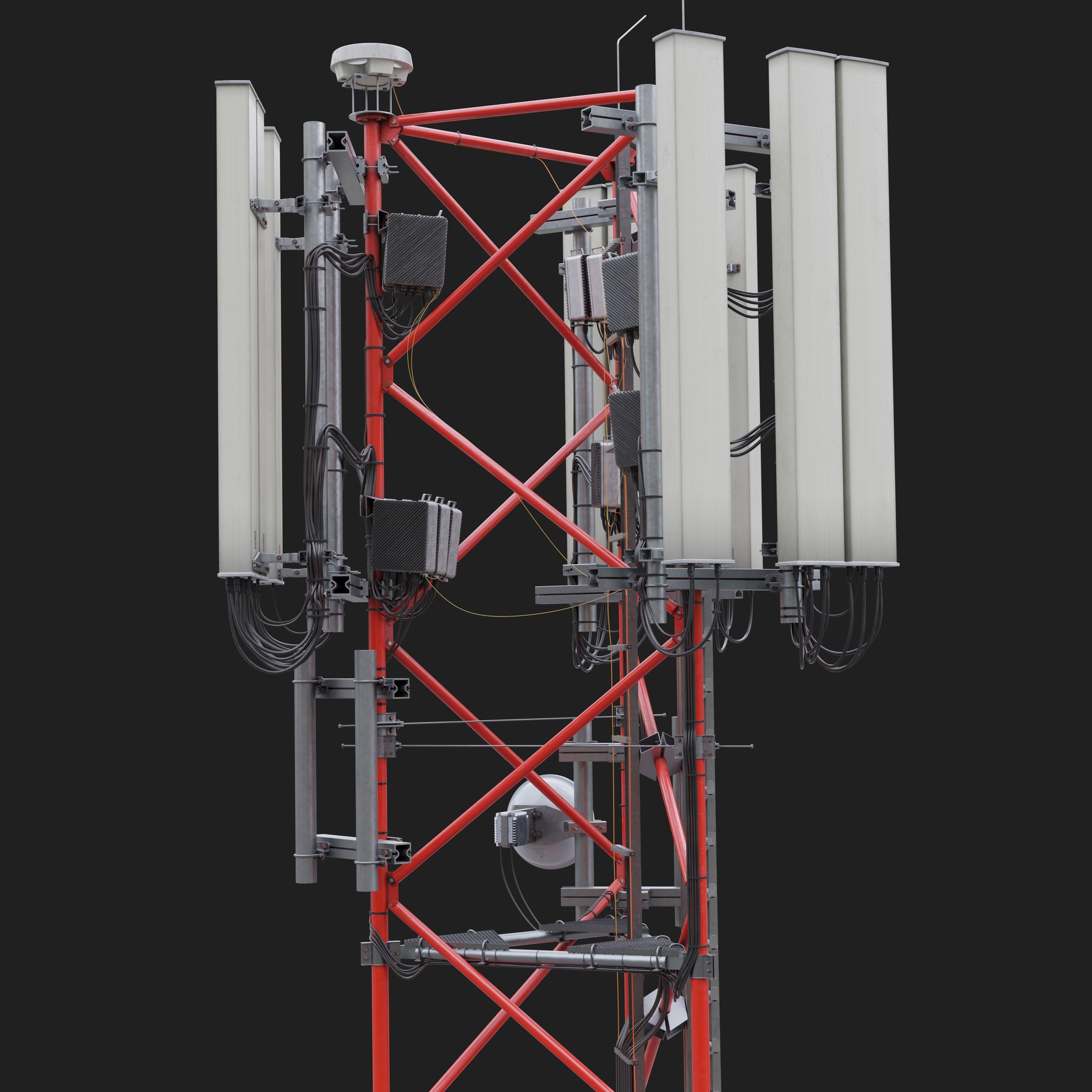 Telecommunication Cell Tower 3D model_1
