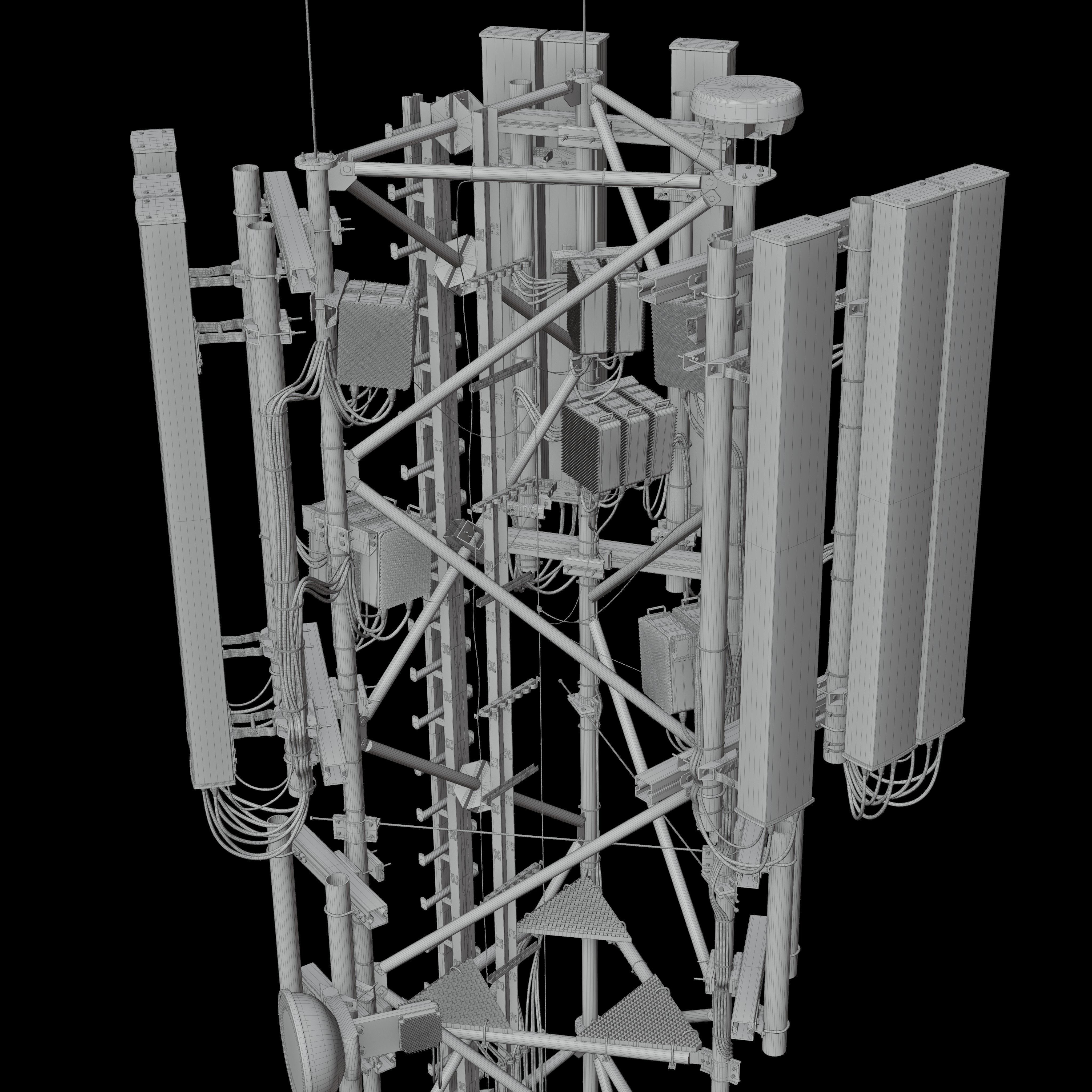 Telecommunication Cell Tower 3D model_9