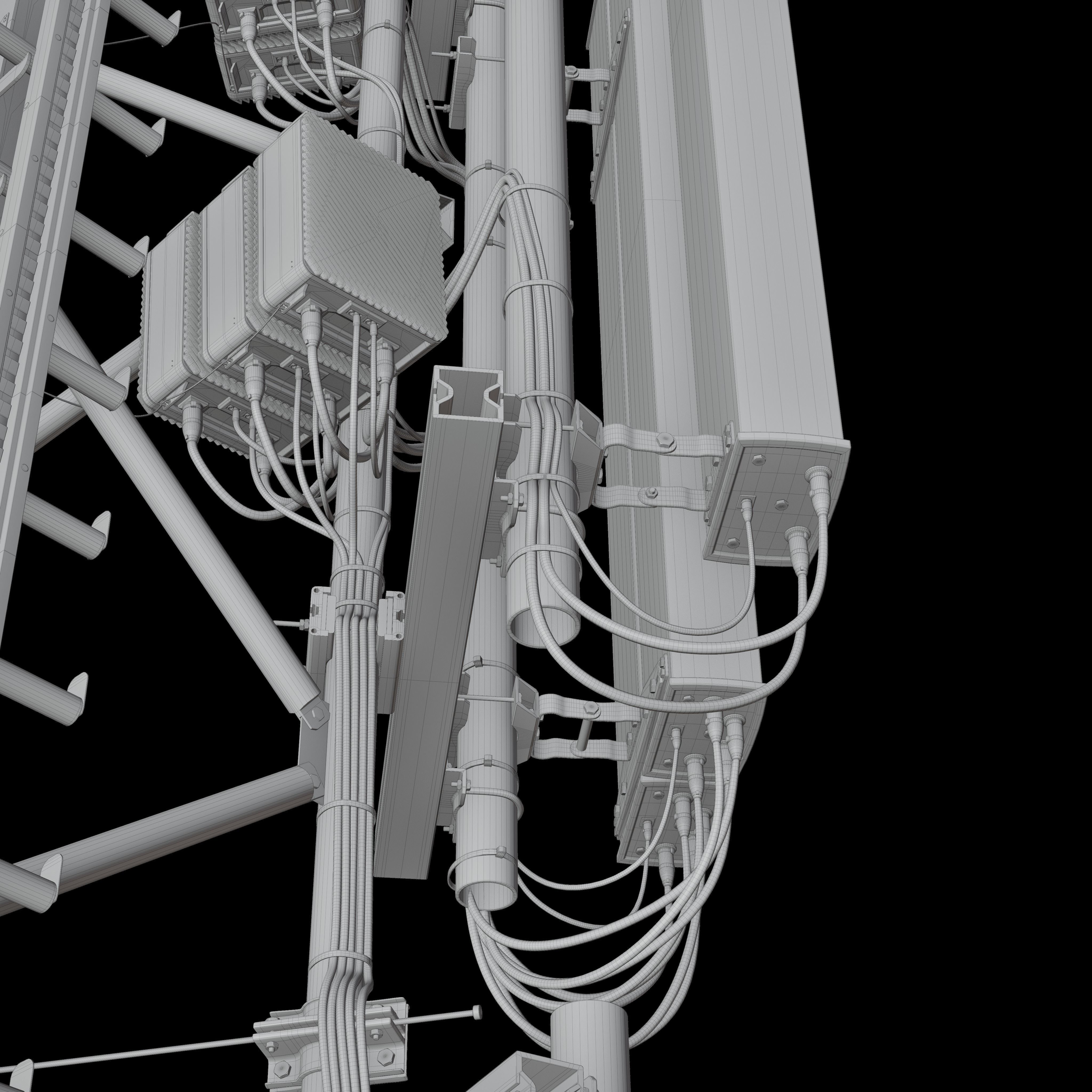 Telecommunication Cell Tower 3D model_8