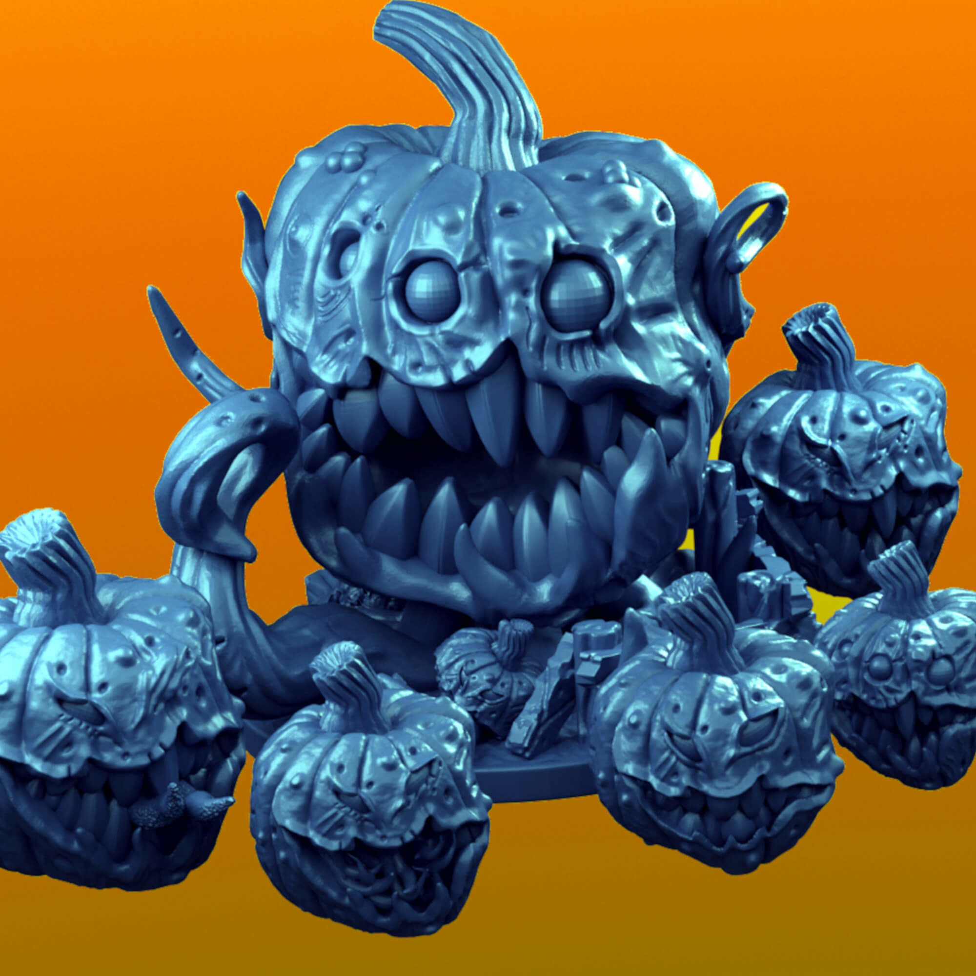 Evil Giant Animated Pumpkin Miniatures 3D print model_18