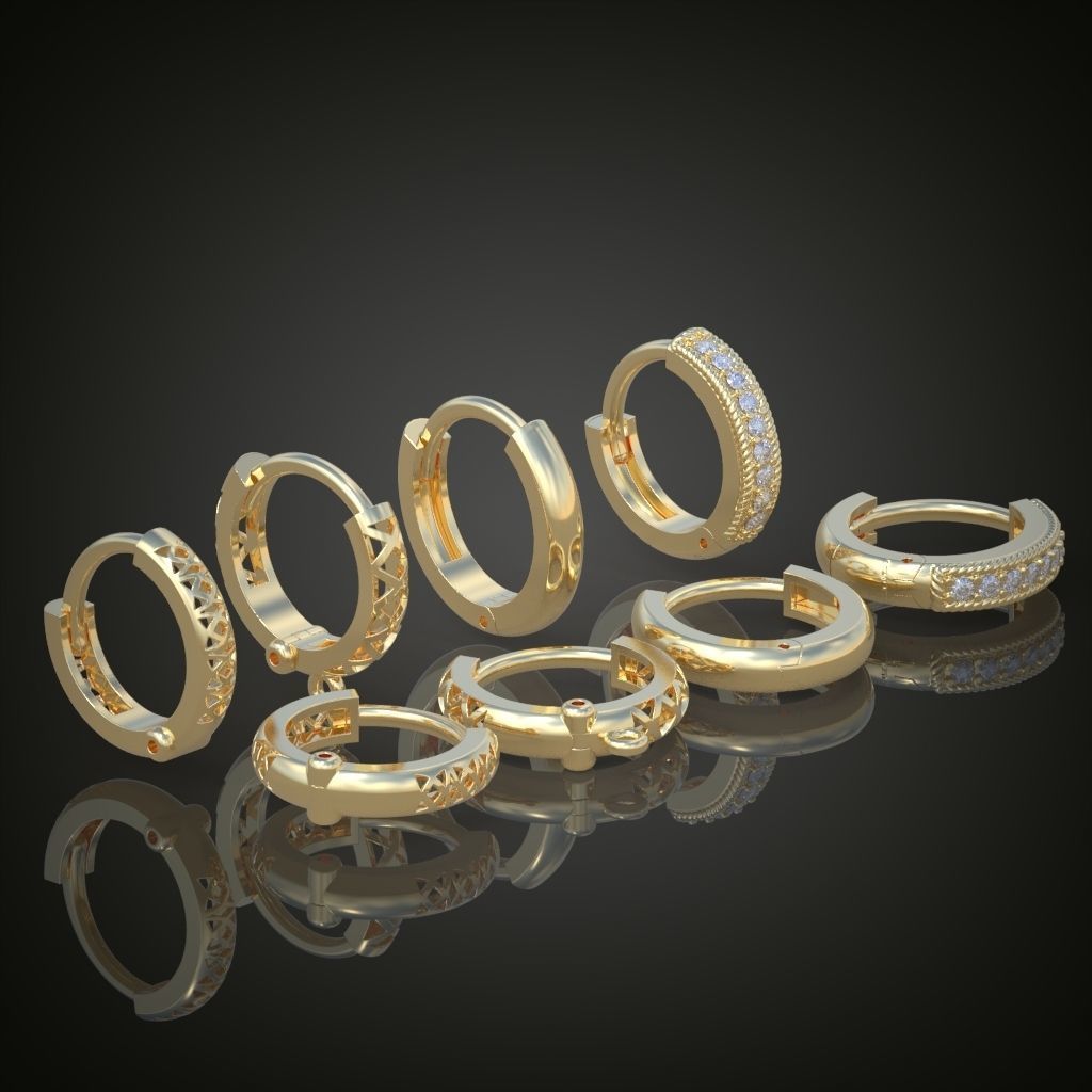 Earring 3D model 3D printable model 0160-7 3D print model_4