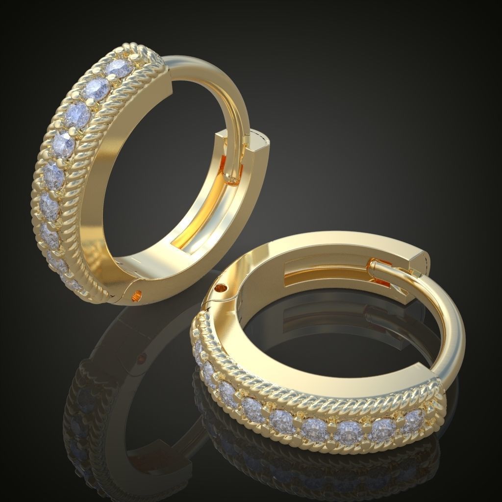 Earring 3D model 3D printable model 0160-7 3D print model_17