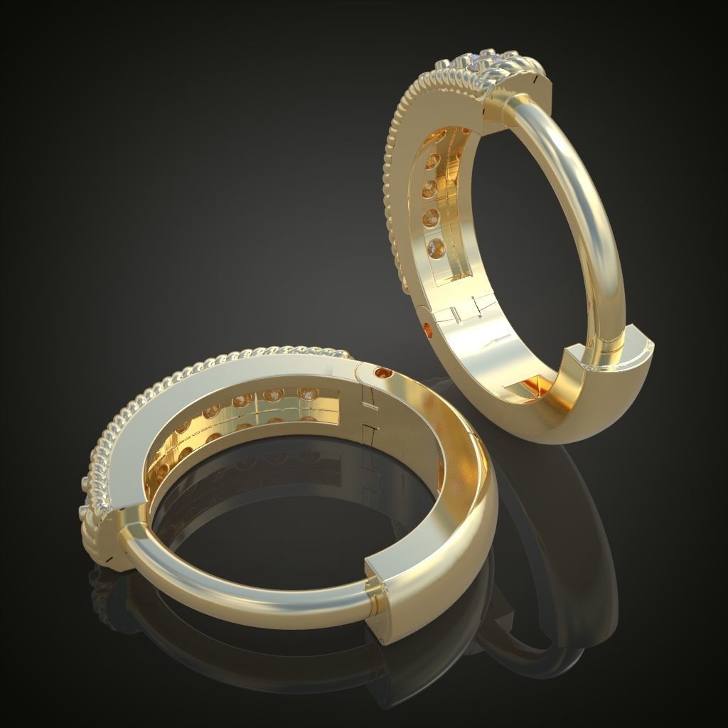 Earring 3D model 3D printable model 0160-7 3D print model_15