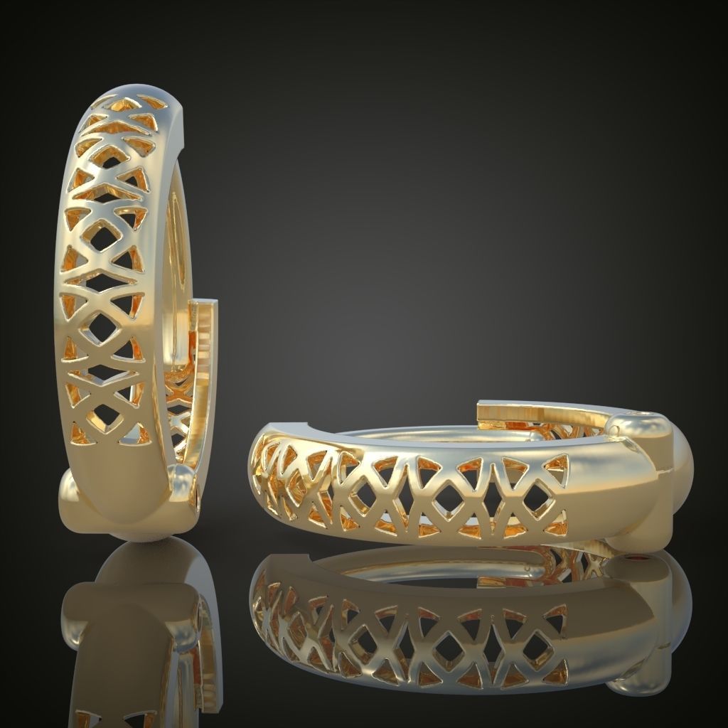 Earring 3D model 3D printable model 0160-7 3D print model_32