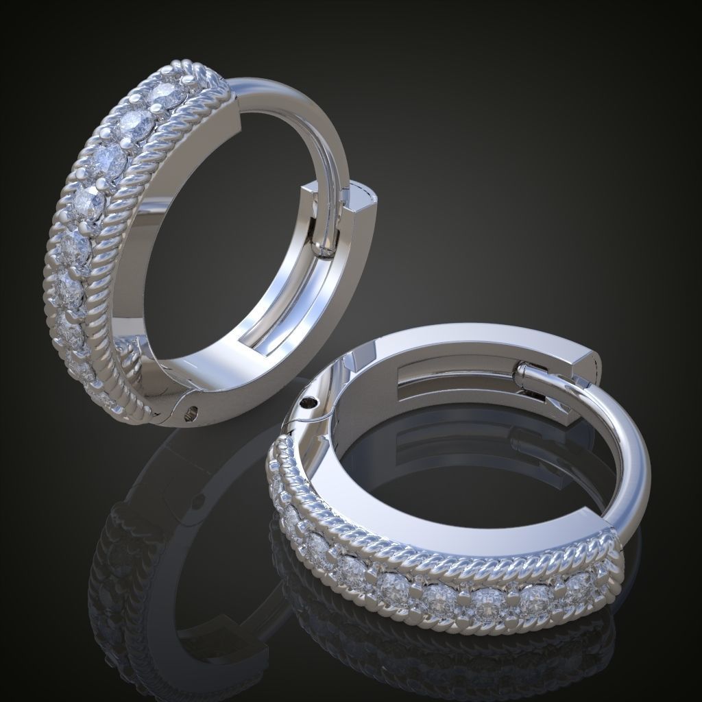 Earring 3D model 3D printable model 0160-7 3D print model_16