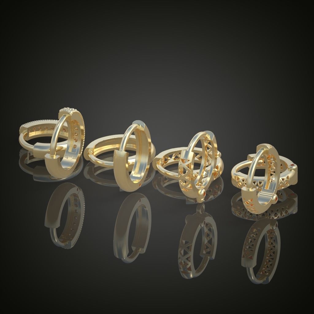 Earring 3D model 3D printable model 0160-7 3D print model_7